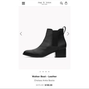 NWOT Rag & Bone Black Ankle Chelsea Boots